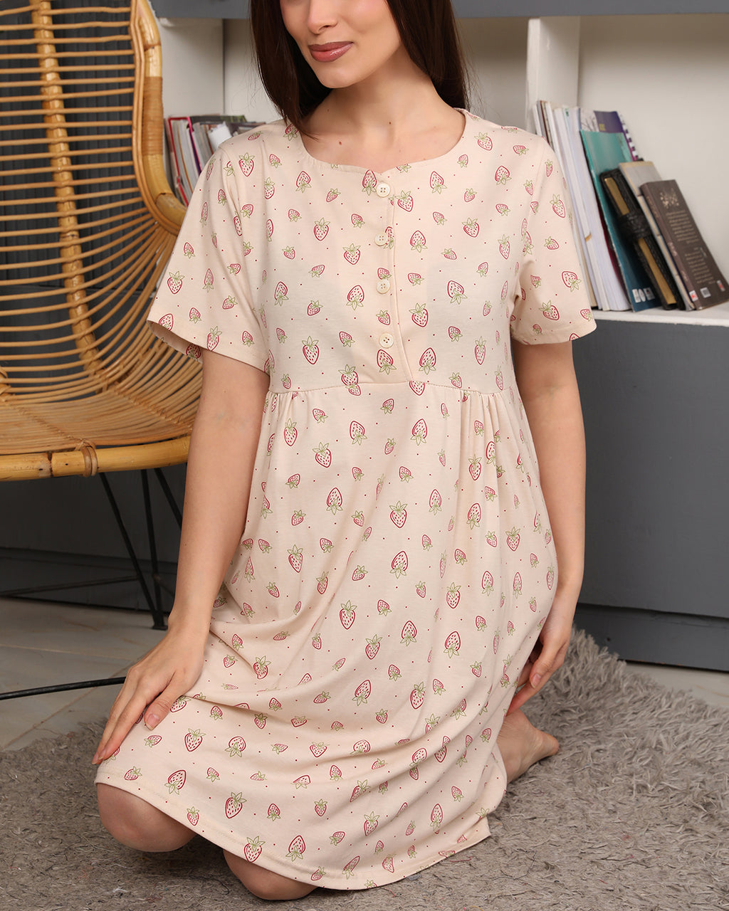 Cotton Strawberry Nightshirt