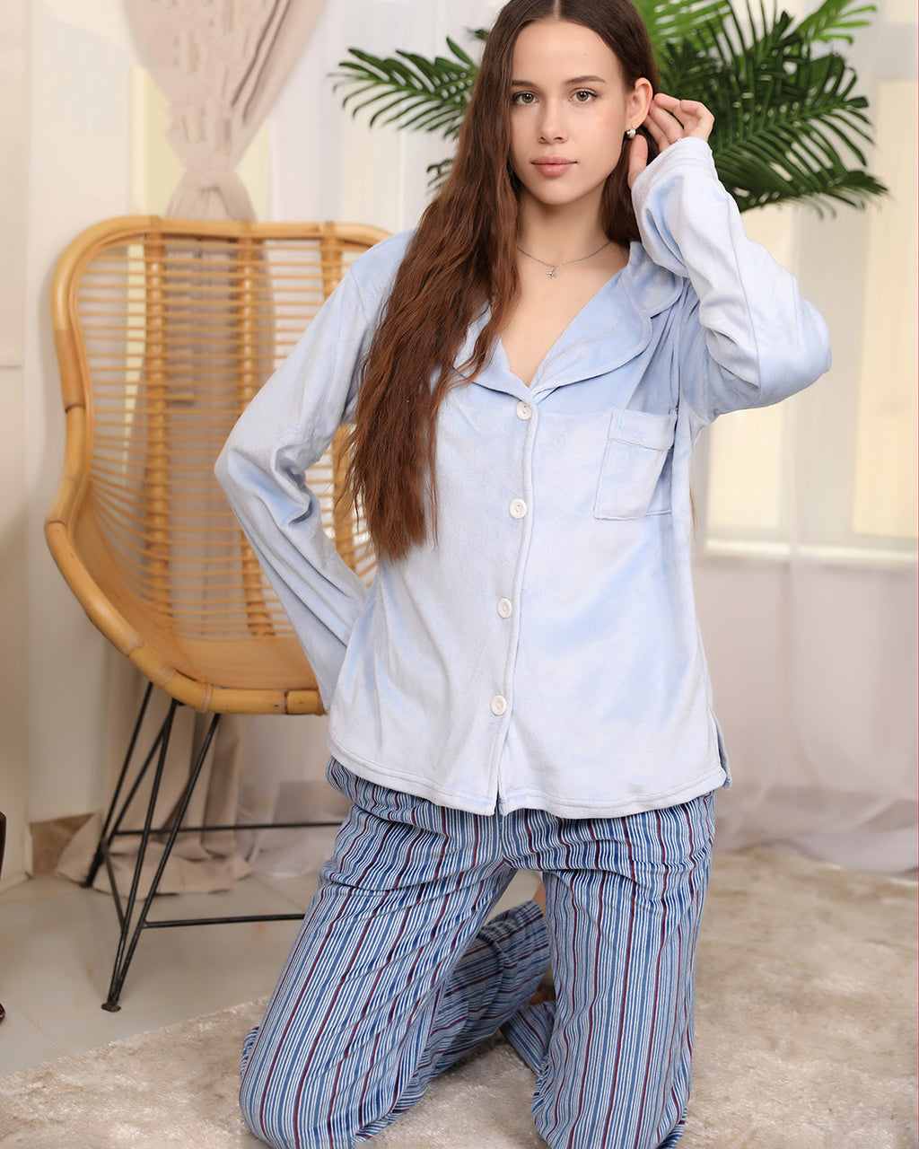 Classic Velvet Striped Pajama