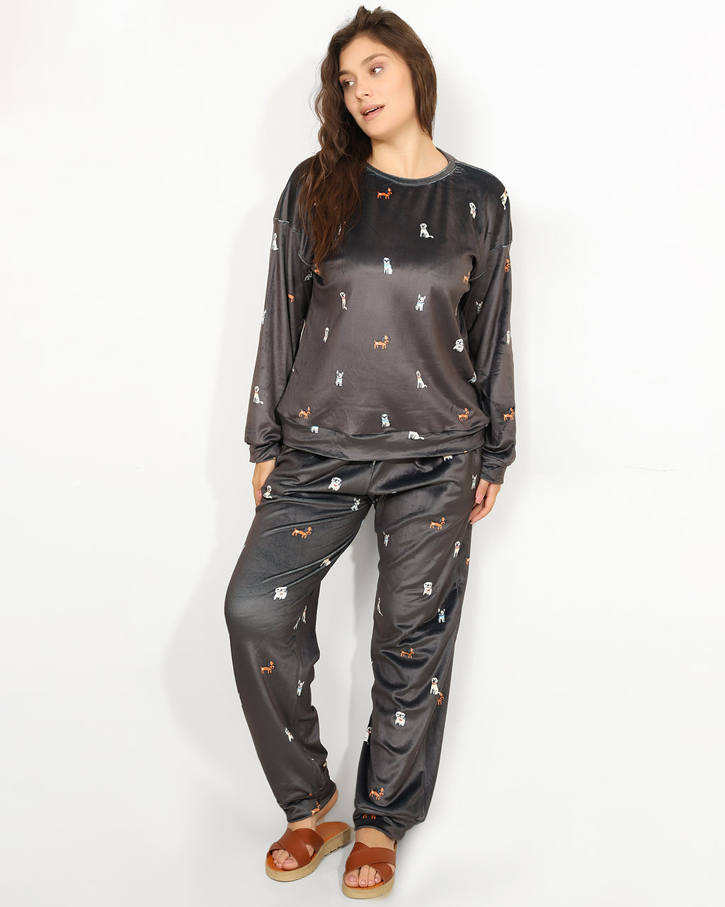Velvet Dog Print Pajama