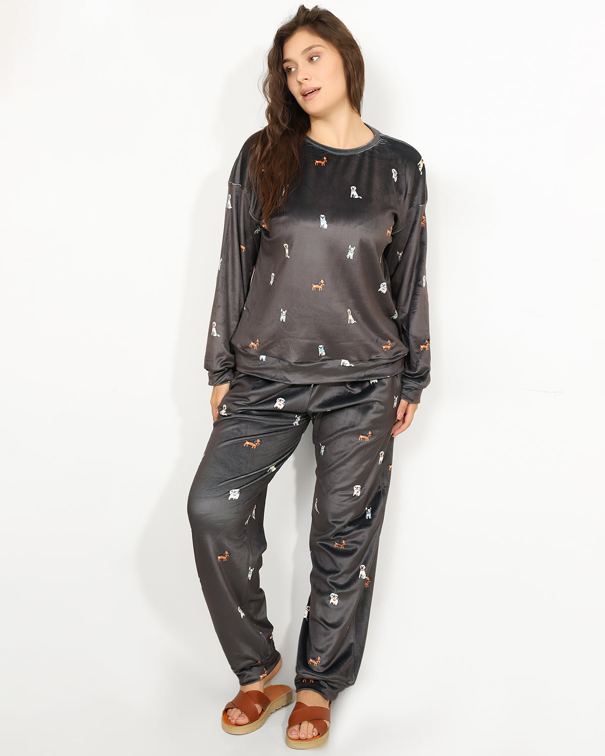Velvet Dog Print Pajama