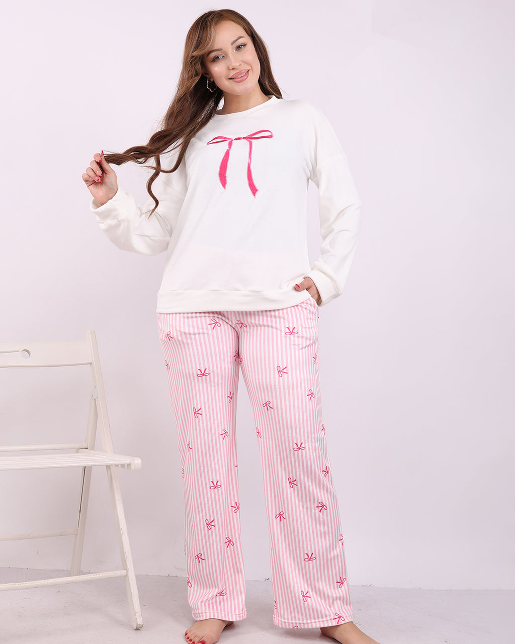 Pink Ribbon Velvet Pajama
