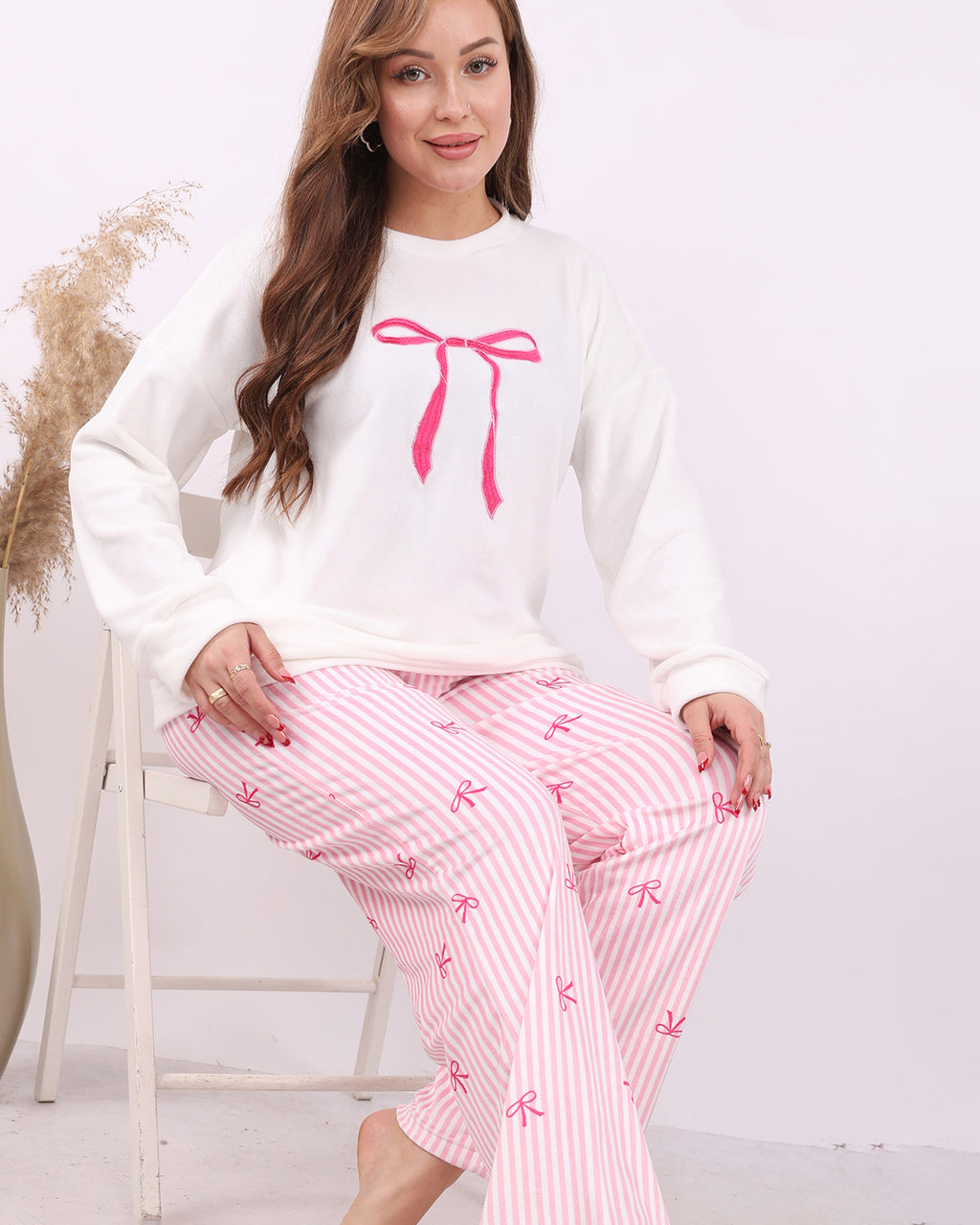 Pink Ribbon Velvet Pajama