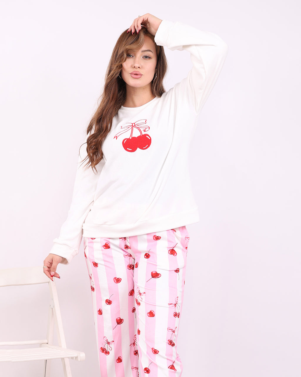 Cherry Velvet Pajama