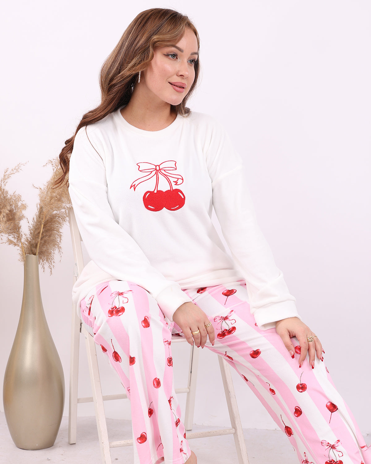 Cherry Velvet Pajama