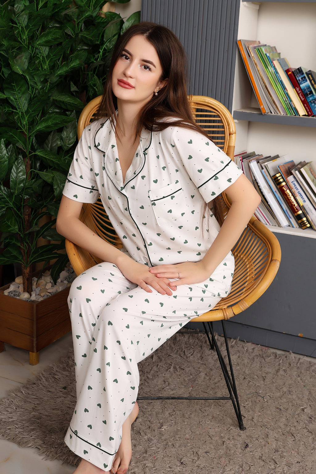 Classic Cotton Hearts Dotted Pajama