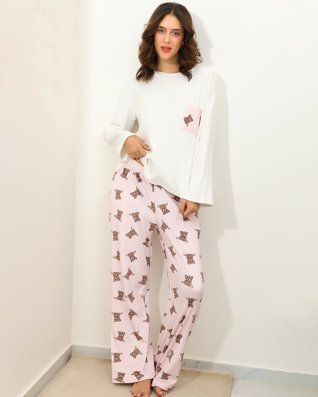 Bear Pocket Velvet Pajama