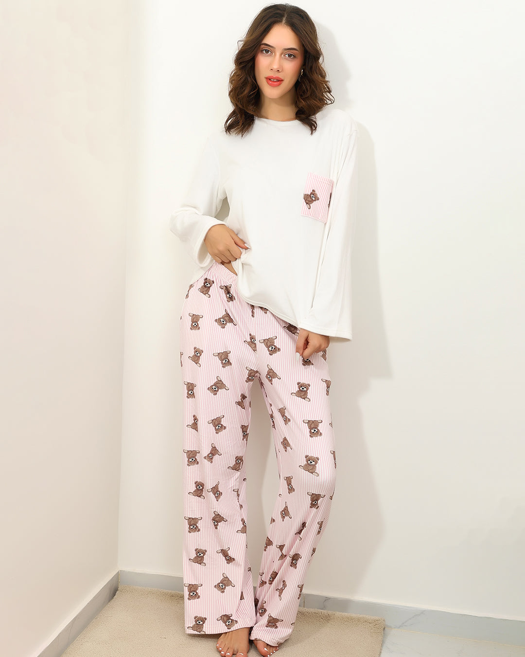 Bear Pocket Velvet Pajama