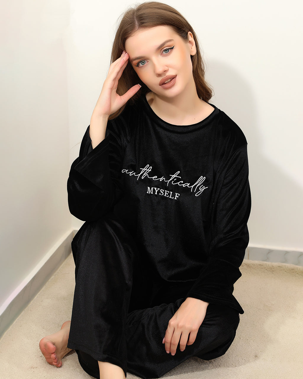 "Authentically Myself" Light Velvet Pajama
