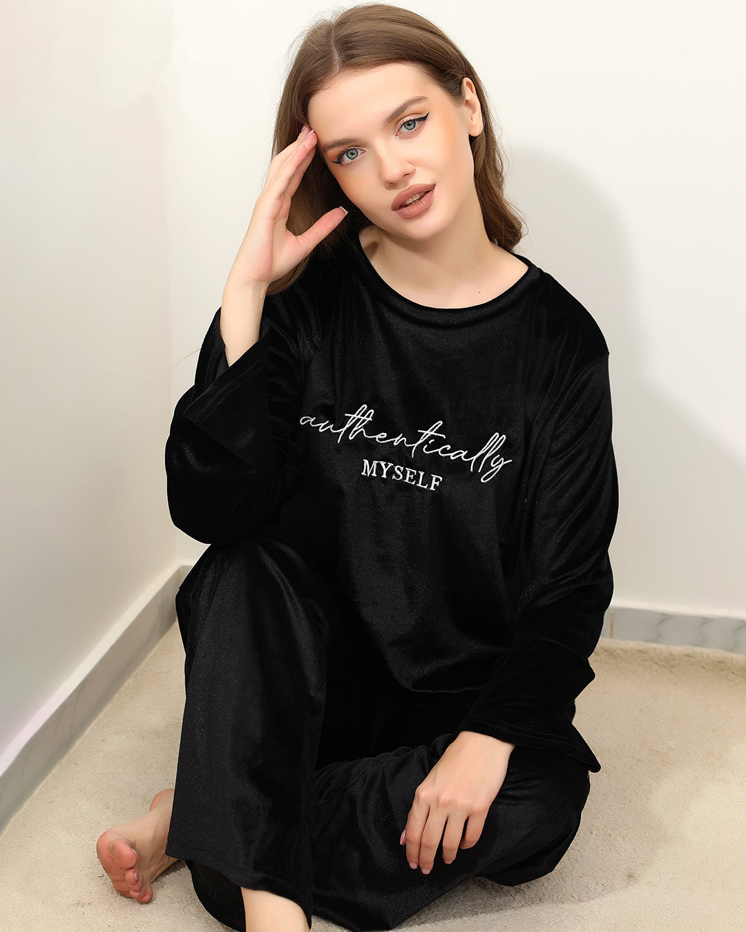 "Authentically Myself" Light Velvet Pajama