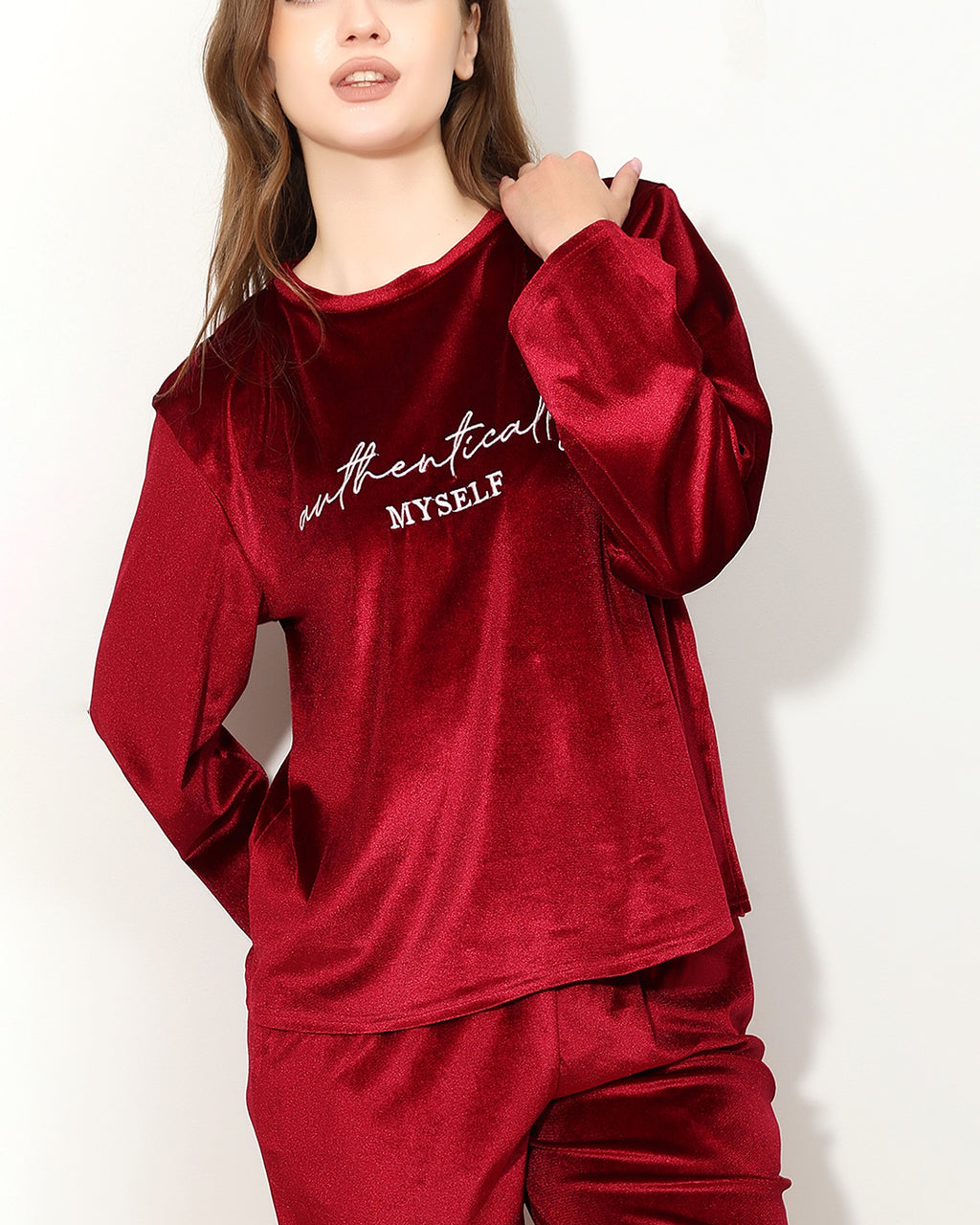 "Authentically Myself" Light Velvet Pajama