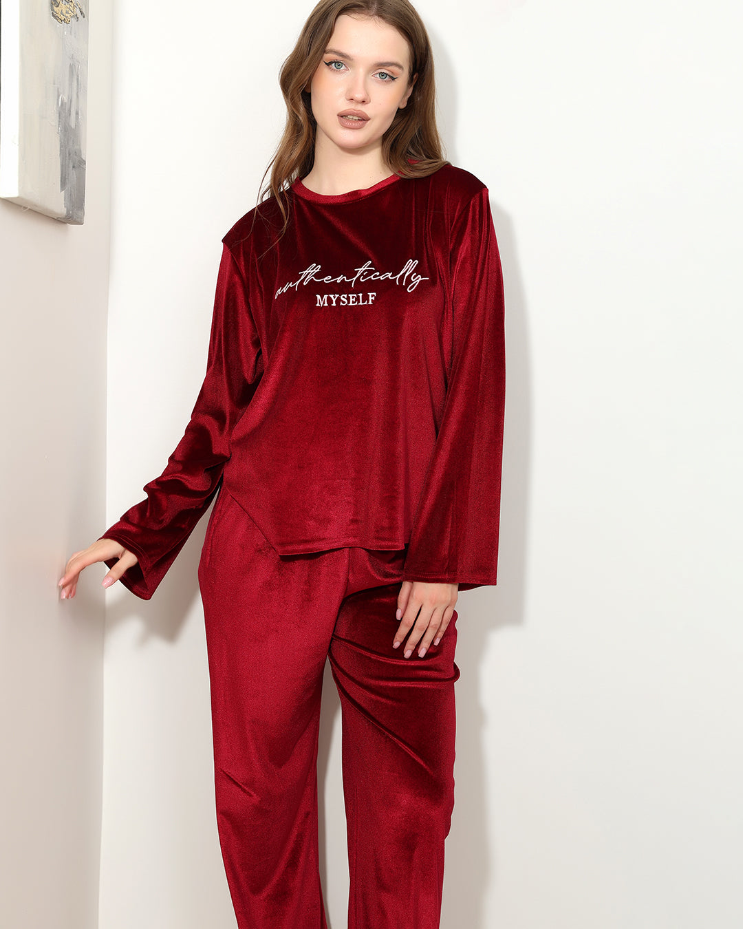 "Authentically Myself" Light Velvet Pajama