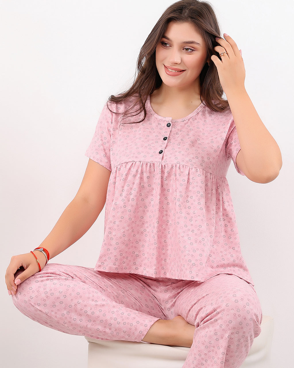 Micro-Floral Cotton Pajama