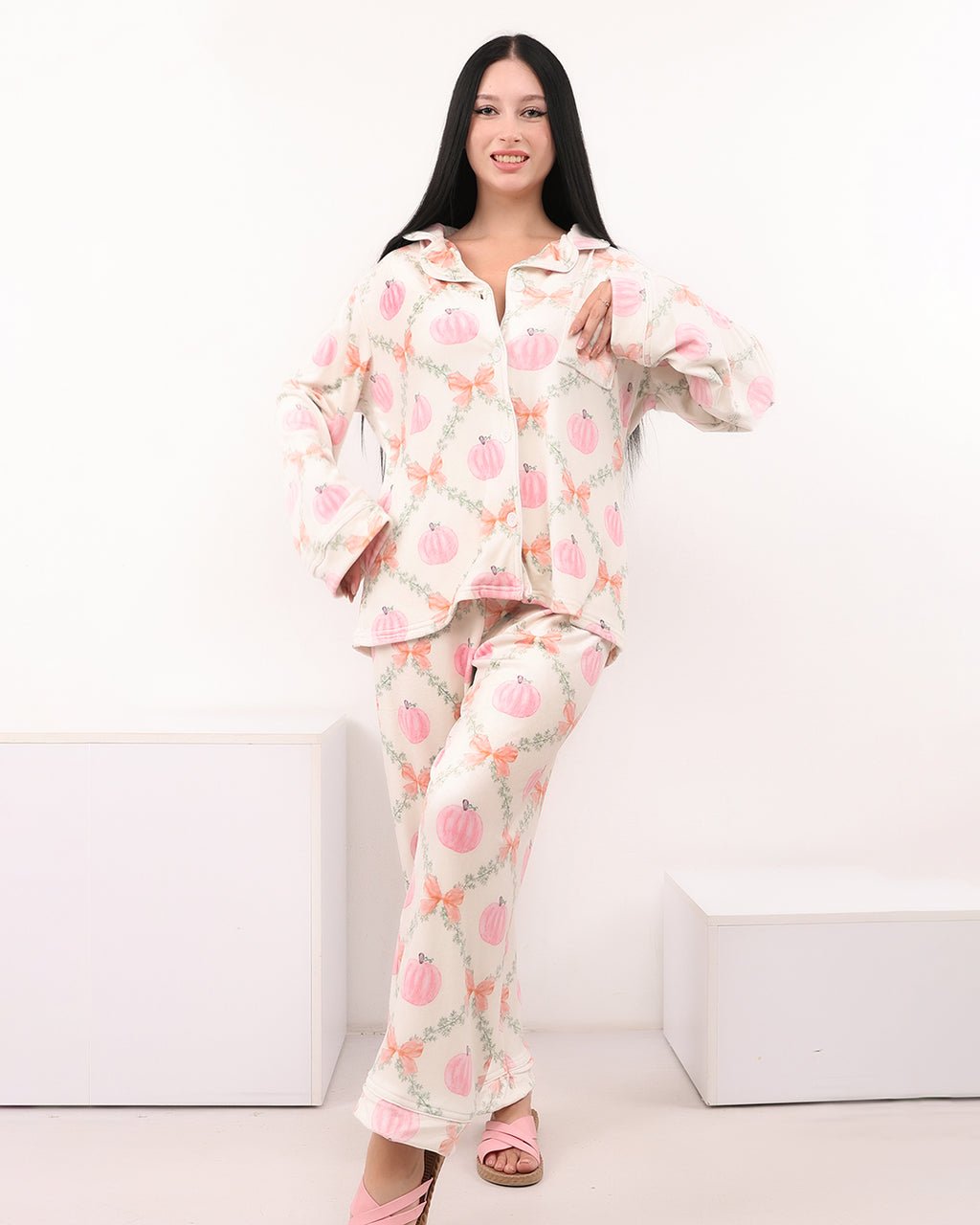 Pink Pumpkin Velvet Pajama