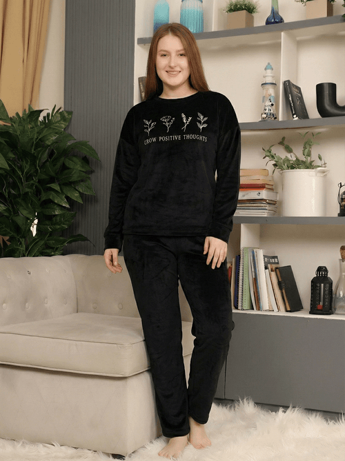 "GROW POSITIVE THOUGHTS" Velvet Pajama