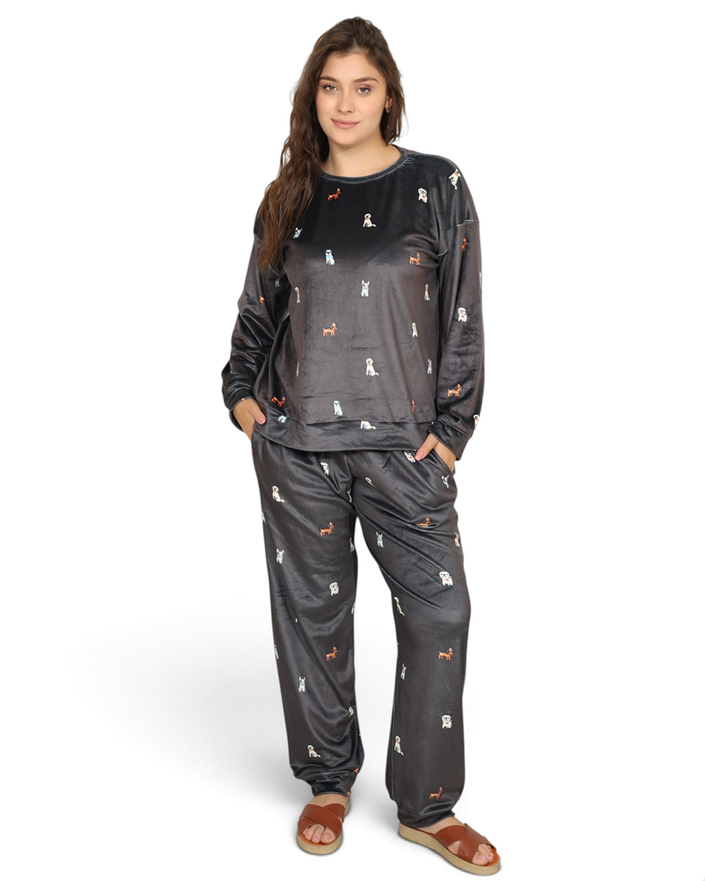 Velvet Dog Print Pajama