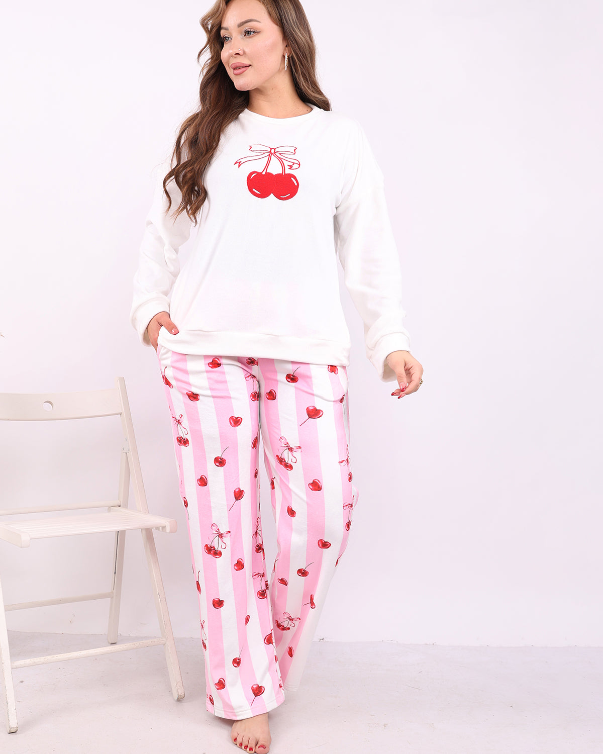 Cherry Velvet Pajama